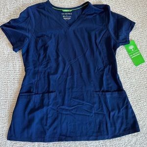 Healing Hands HH Works scrub top, size large, navy
